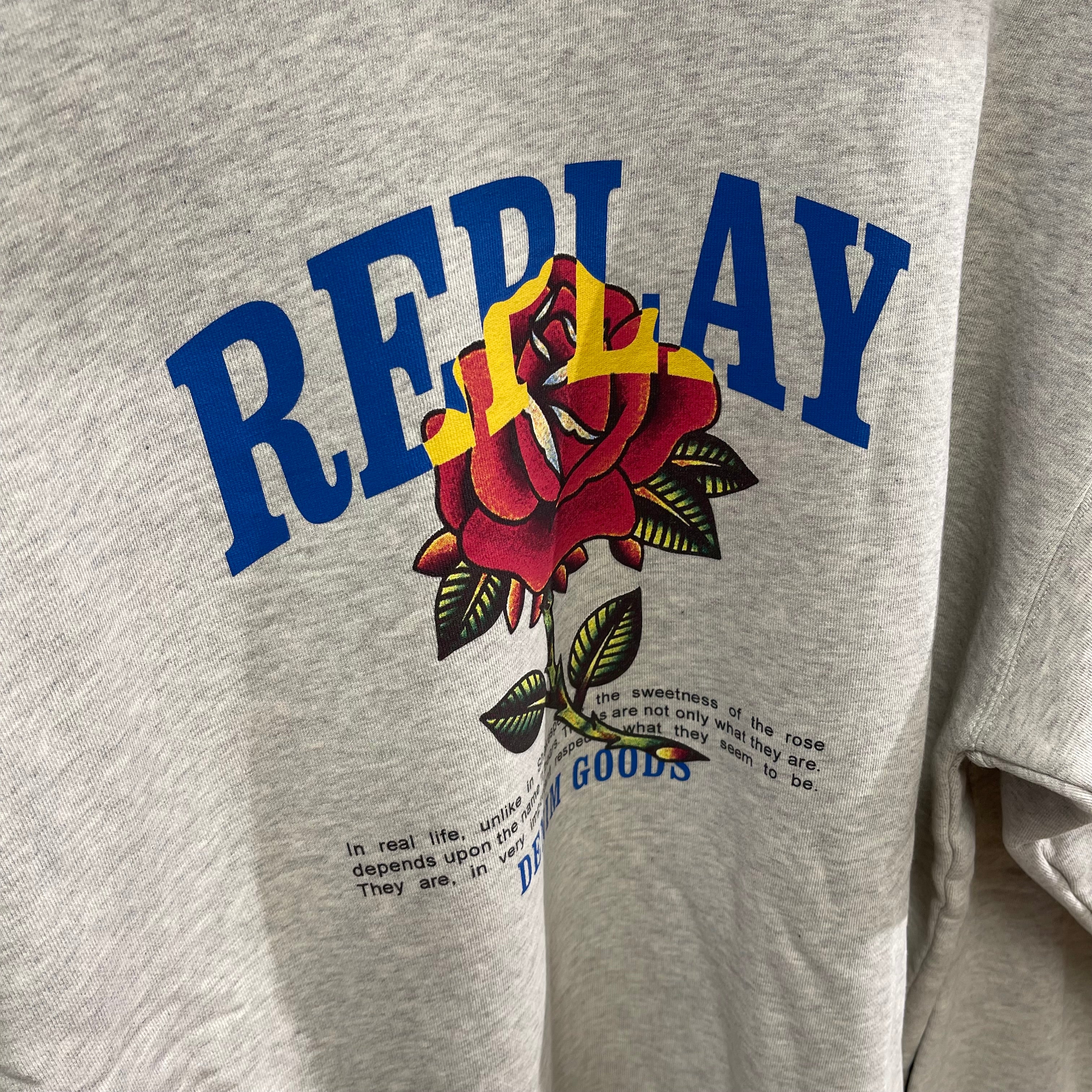 REPLAY - LOGO SWEATSHIRT LIGHT GREY