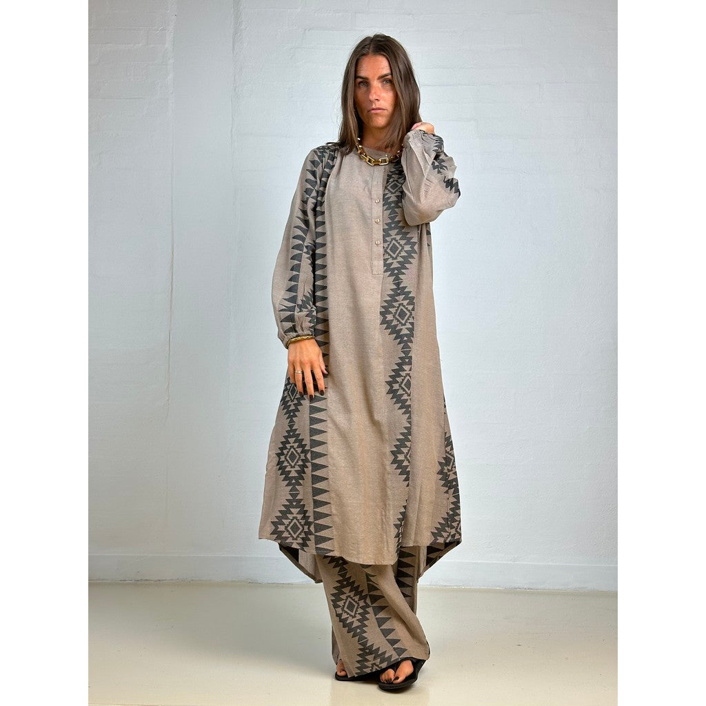 GASPAR - LUNA JACQUARD KJOLE DARK SAND