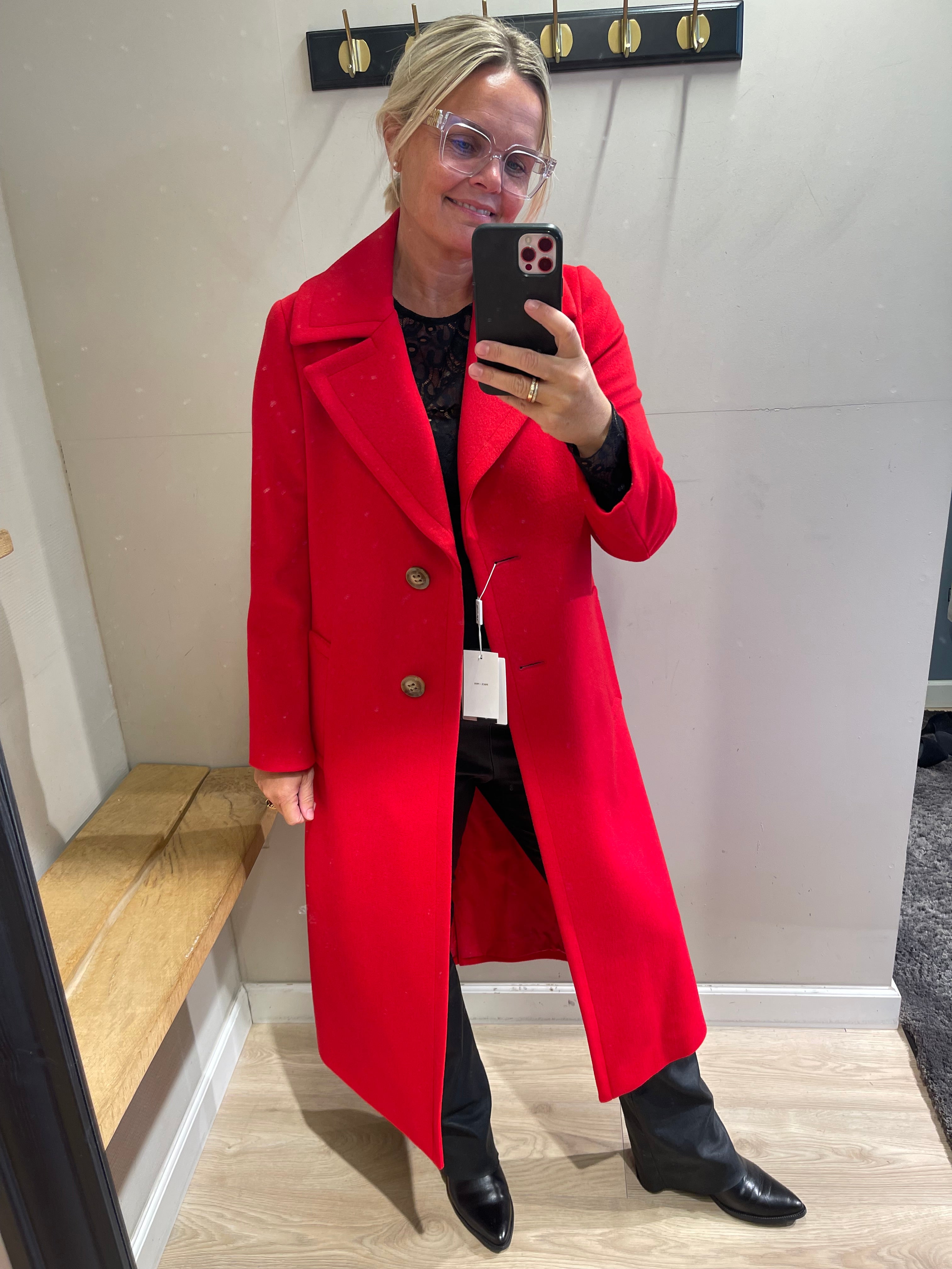 SAND COPENHAGEN - CLARETA LONG COAT RED