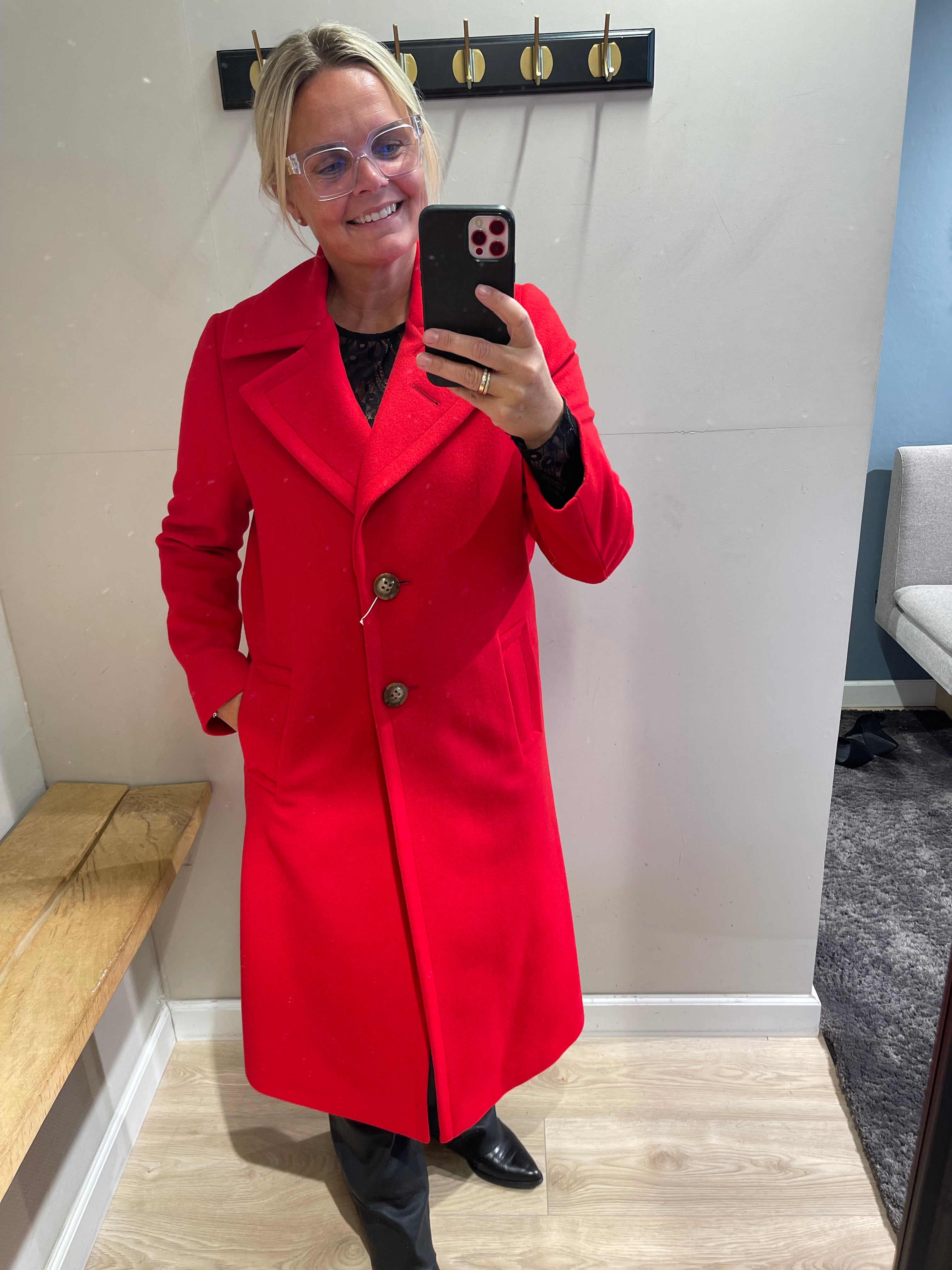 SAND COPENHAGEN - CLARETA LONG COAT RED