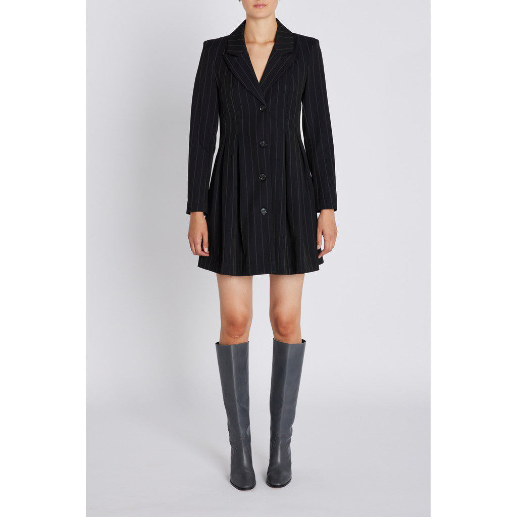 BRUUNS BAZAAR - TOVA BLAZERKJOLE BLACK PINSTRIPE