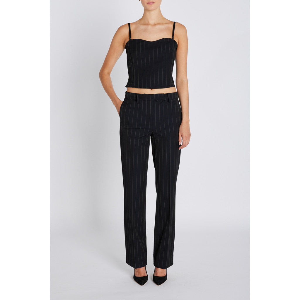 BRUUNS BAZAAR - CIGGA BUKSER BLACK PINSTRIPE