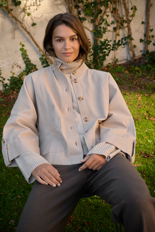 MOSHI MOSHI - BLOOM KANVAS JAKKE PURE BEIGE