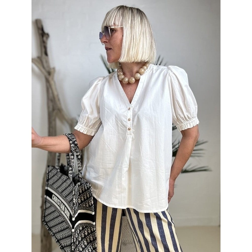 GASPAR - TUNØ BLUSE WHITE