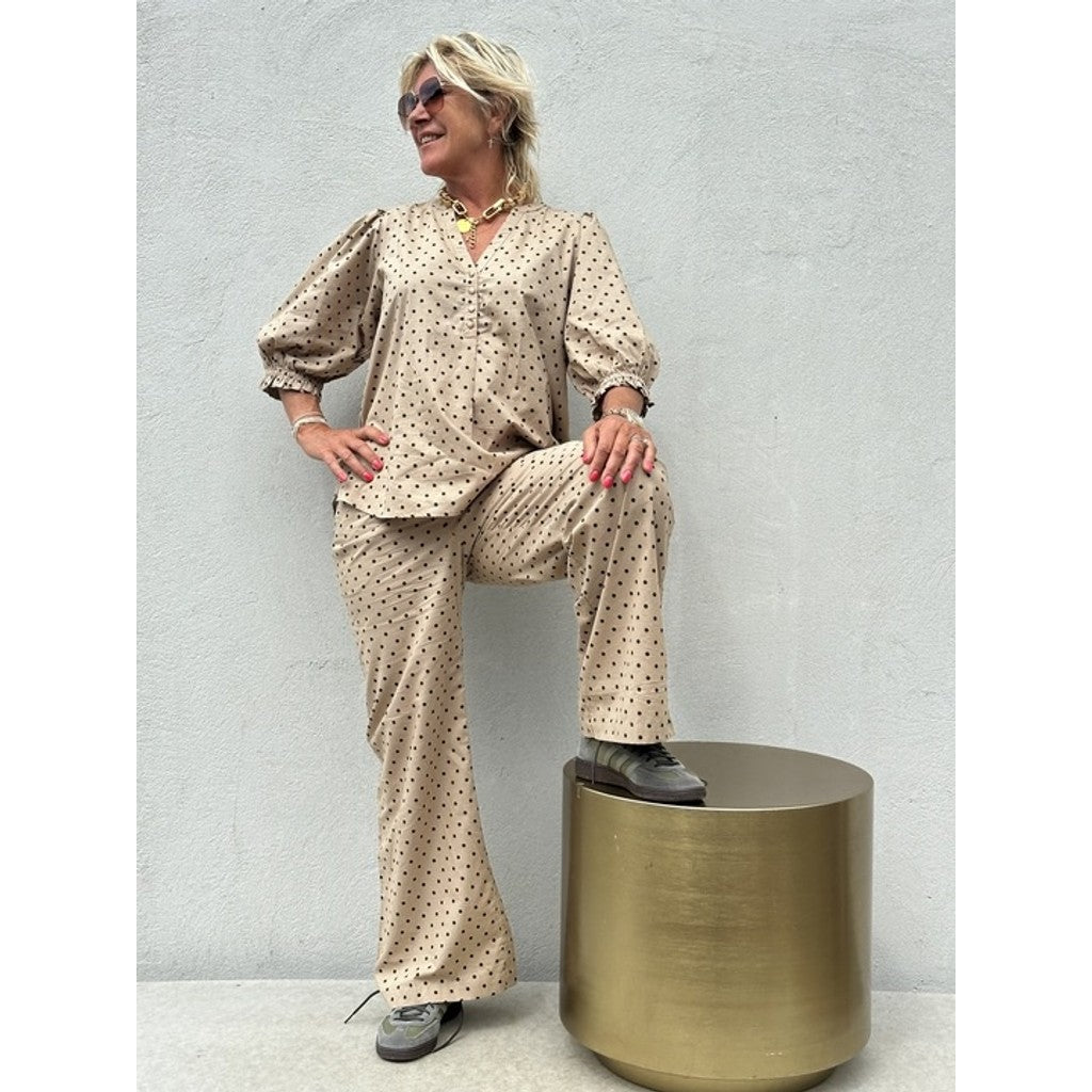 GASPAR - TUNØ DOT BLUSE SAND