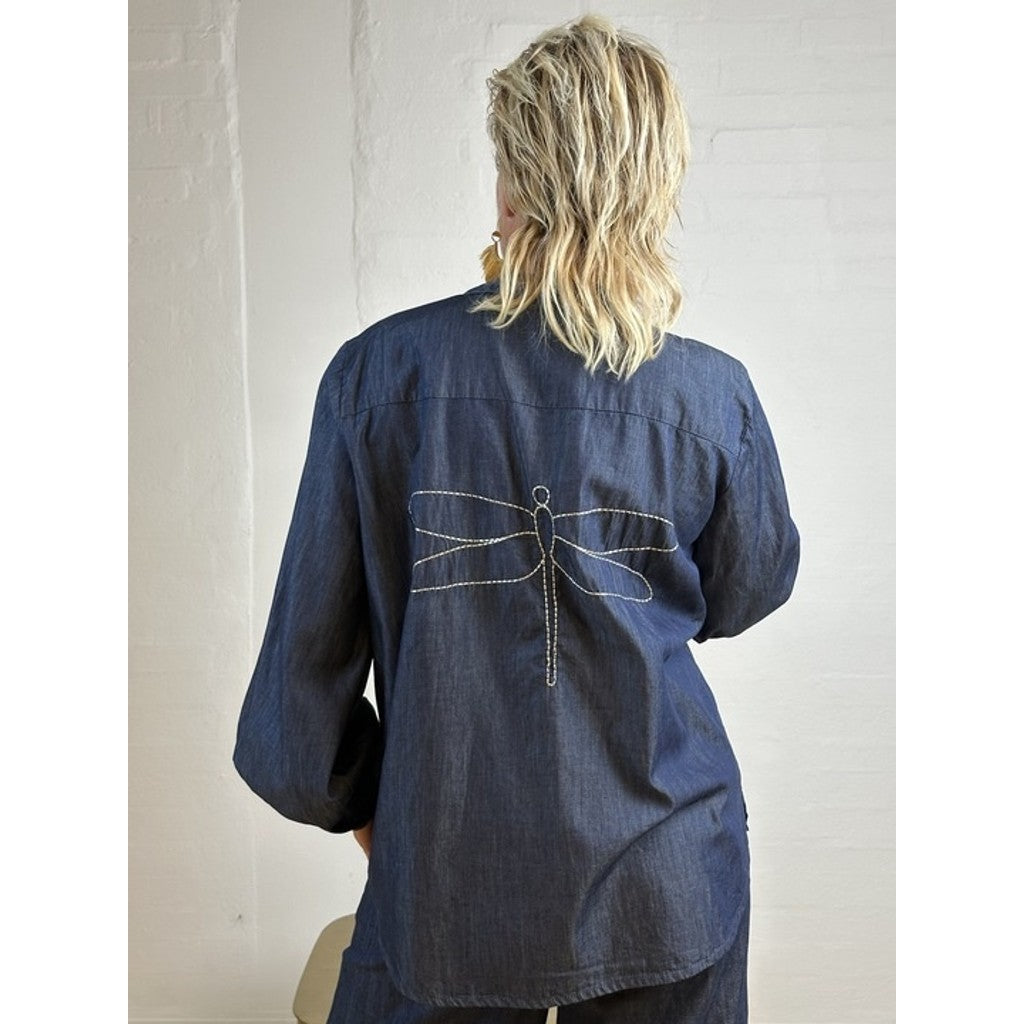 BUKELA - LÆSØ DENIM SKJORTE BLUE