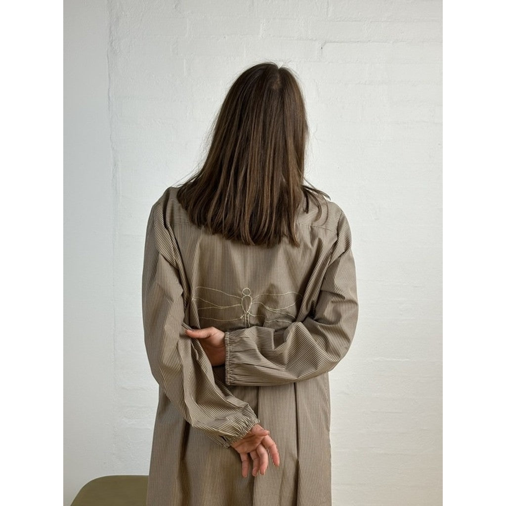 GASPAR - LUNA STRIPE KJOLE BROWN