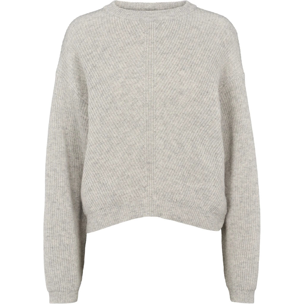 BASIC APPAREL - LINE O-NECK LIGHT GREY MELANGE
