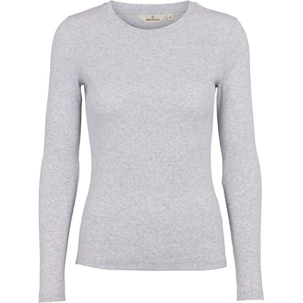 BASIC APPAREL - LUDMILLA T-SHIRT LIGHT GREY MELANGE