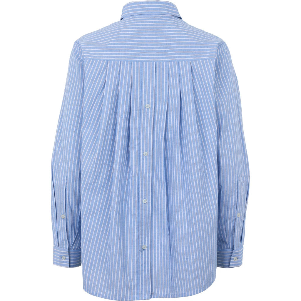 BASIC APPAREL - SILJE LS SKJORTE RIVIERA STRIB
